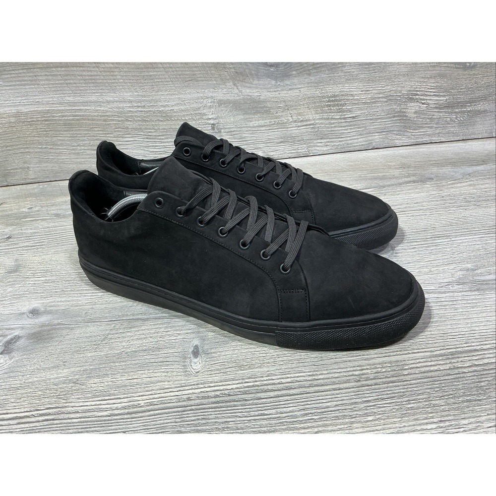 Thursday Everyday Men's Black Leather Lace-Up Low-Top Sneakers Shoes Size 14